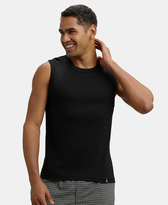Super Combed Cotton Rib Solid Round Neck Muscle Vest