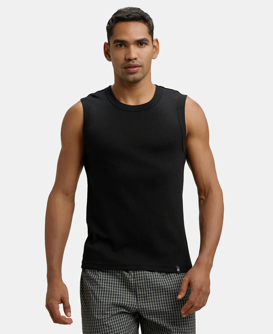 Super Combed Cotton Rib Solid Round Neck Muscle Vest